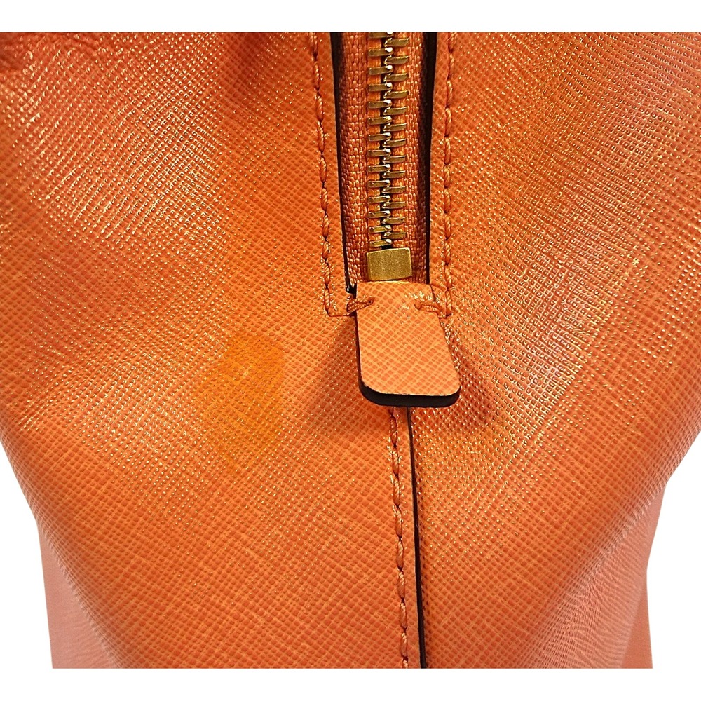 Michael Kors Savannah Large Orange Leather Tote Shoulder Bag Crossbody Handbag - Picture 5 of 11